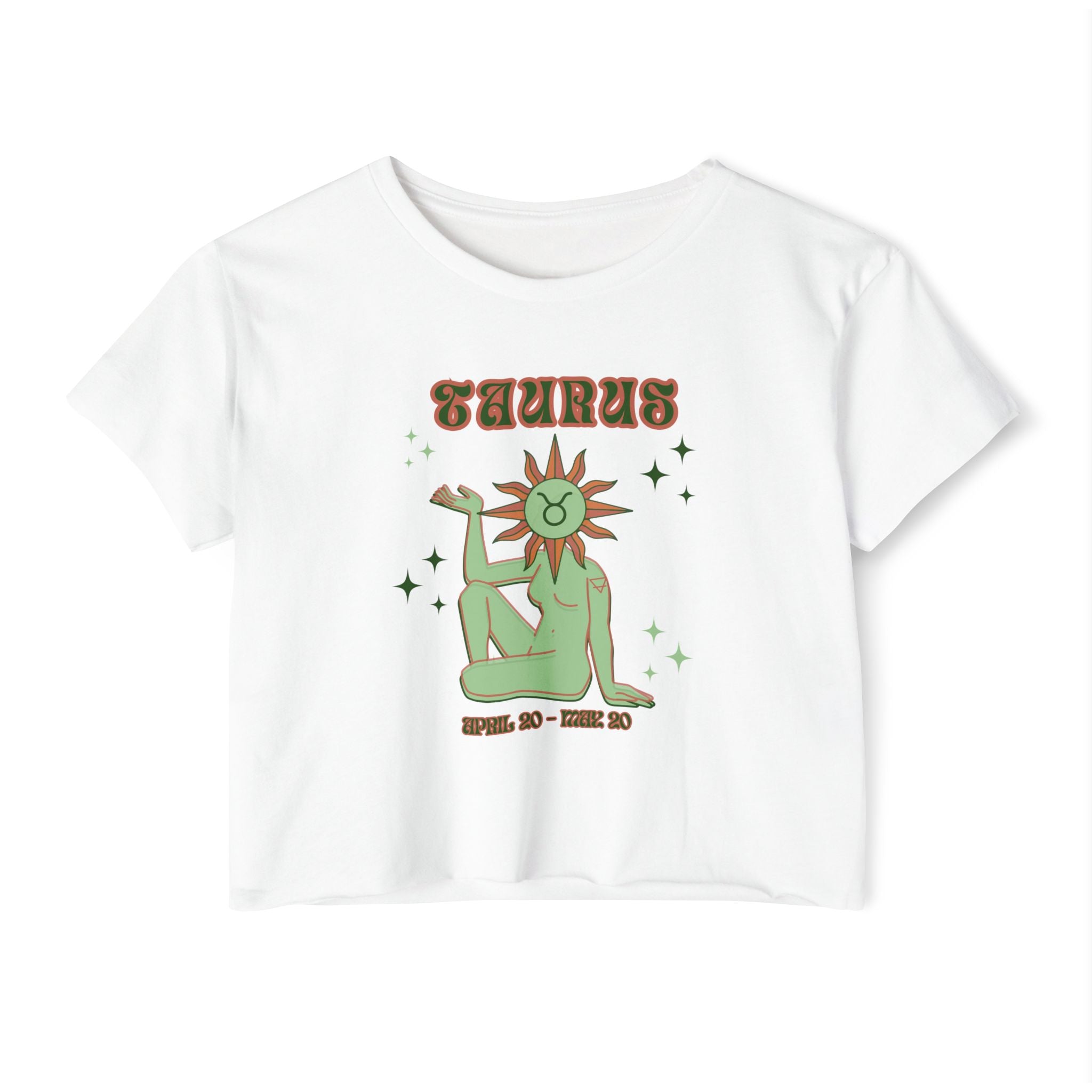 Taurus Zodiac Crop Top — Women's Festival Astrology Graphic Tee