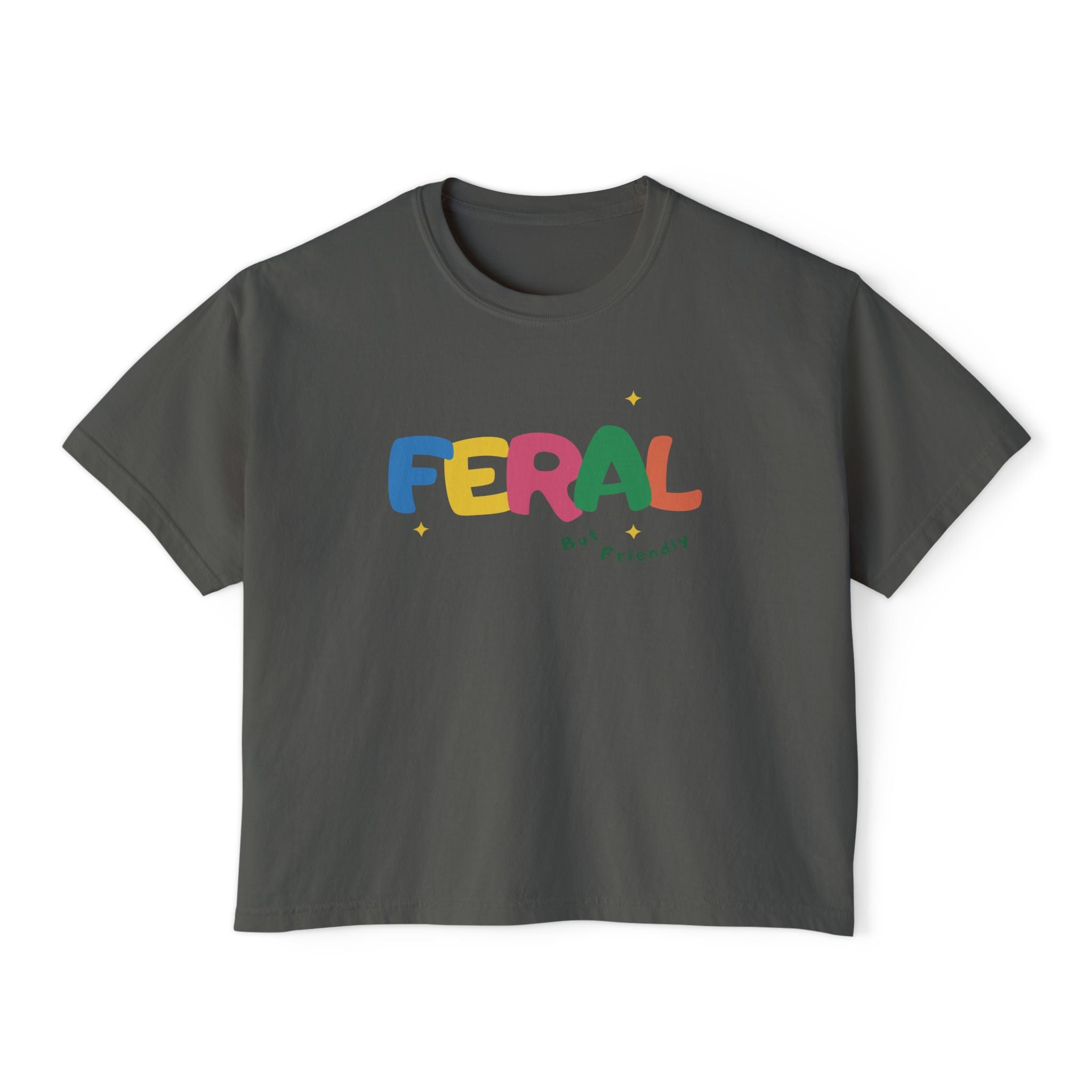 Feral Girl Graphic Tee — Women's Boxy Cropped T-Shirt
