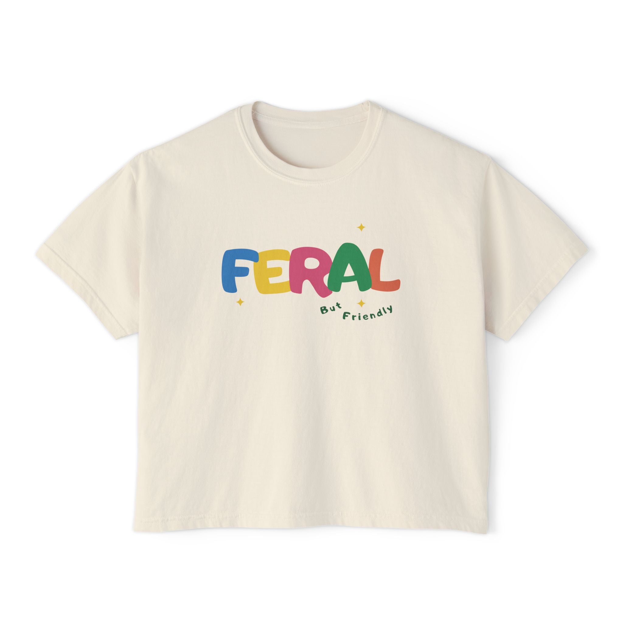 Feral Girl Graphic Tee — Women's Boxy Cropped T-Shirt