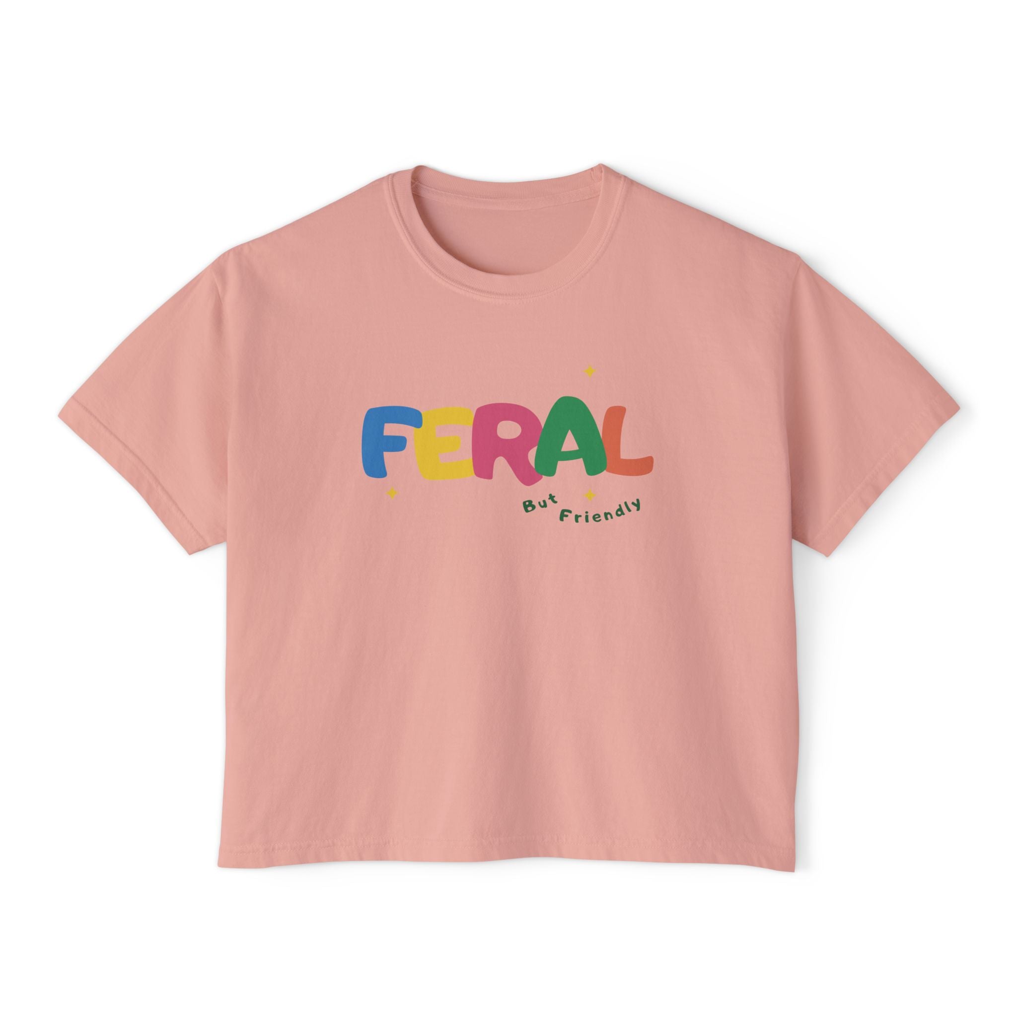 Feral Girl Graphic Tee — Women's Boxy Cropped T-Shirt