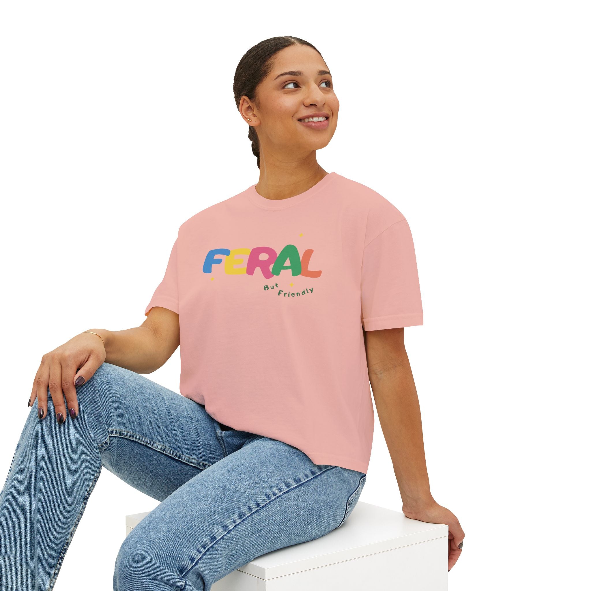 Feral Girl Graphic Tee — Women's Boxy Cropped T-Shirt