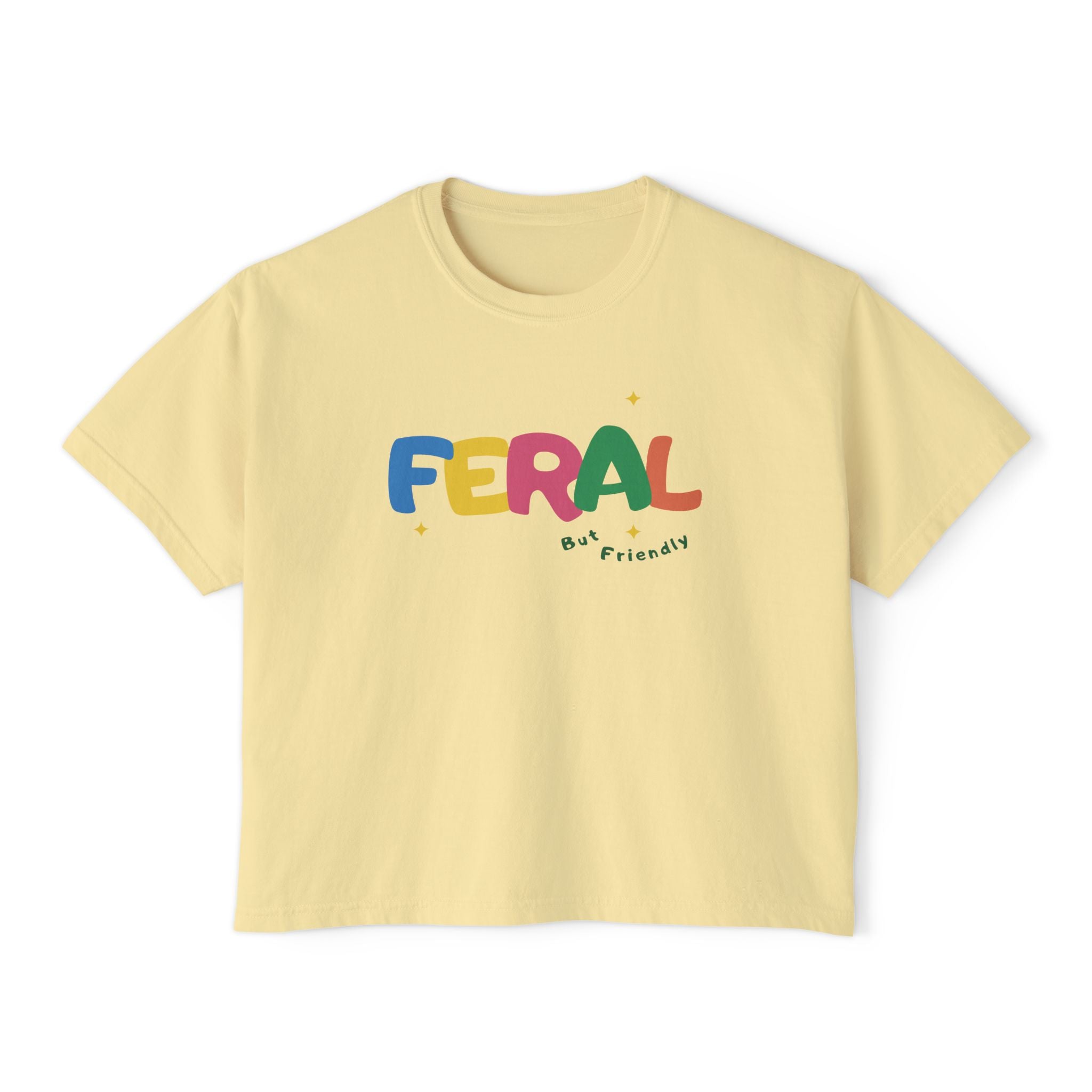 Feral Girl Graphic Tee — Women's Boxy Cropped T-Shirt