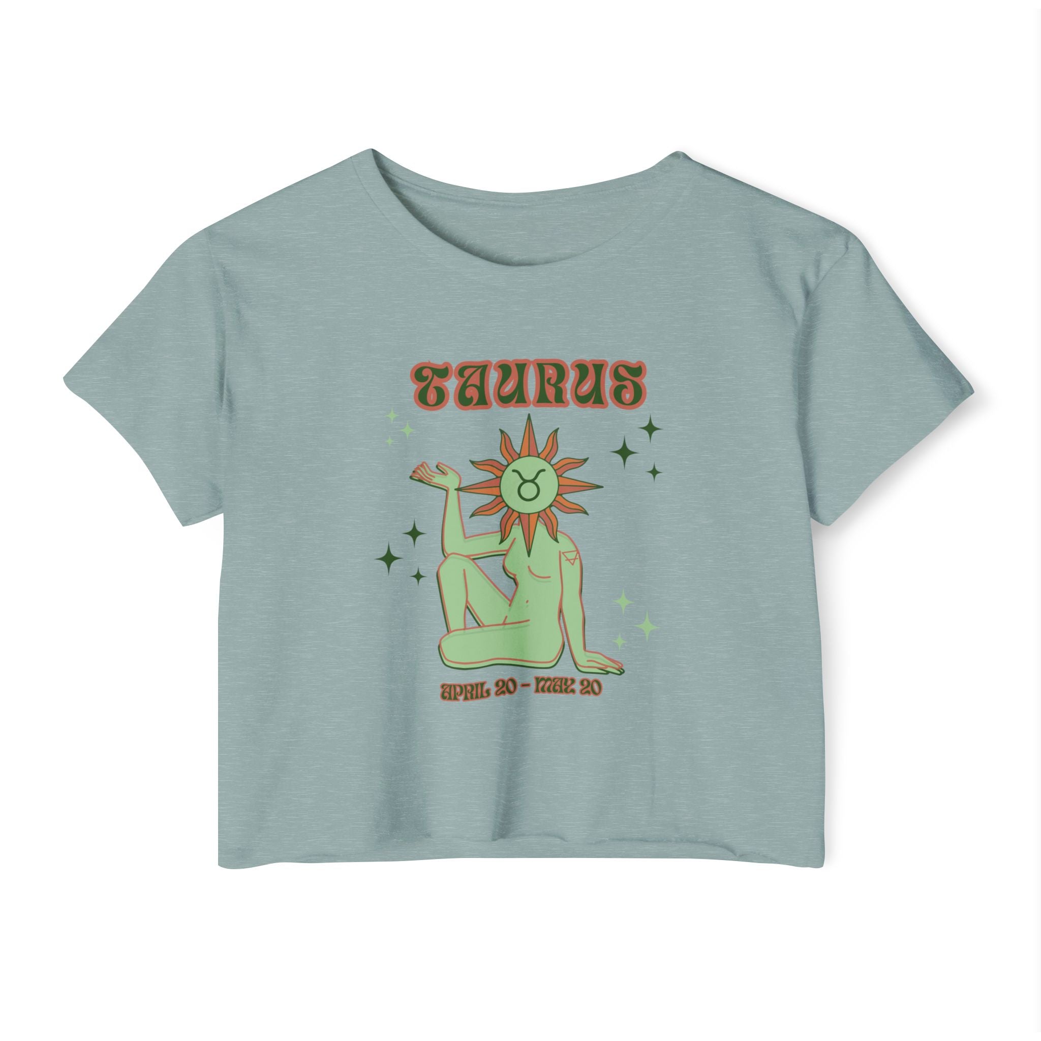 Taurus Zodiac Crop Top — Women's Festival Astrology Graphic Tee