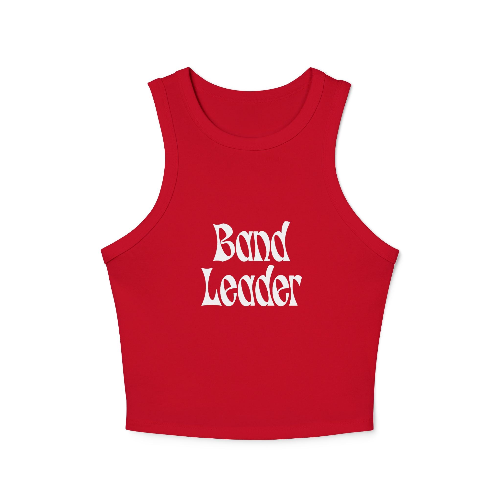 Band Leader Racer Tank Top — Women's Micro Rib Music Crop