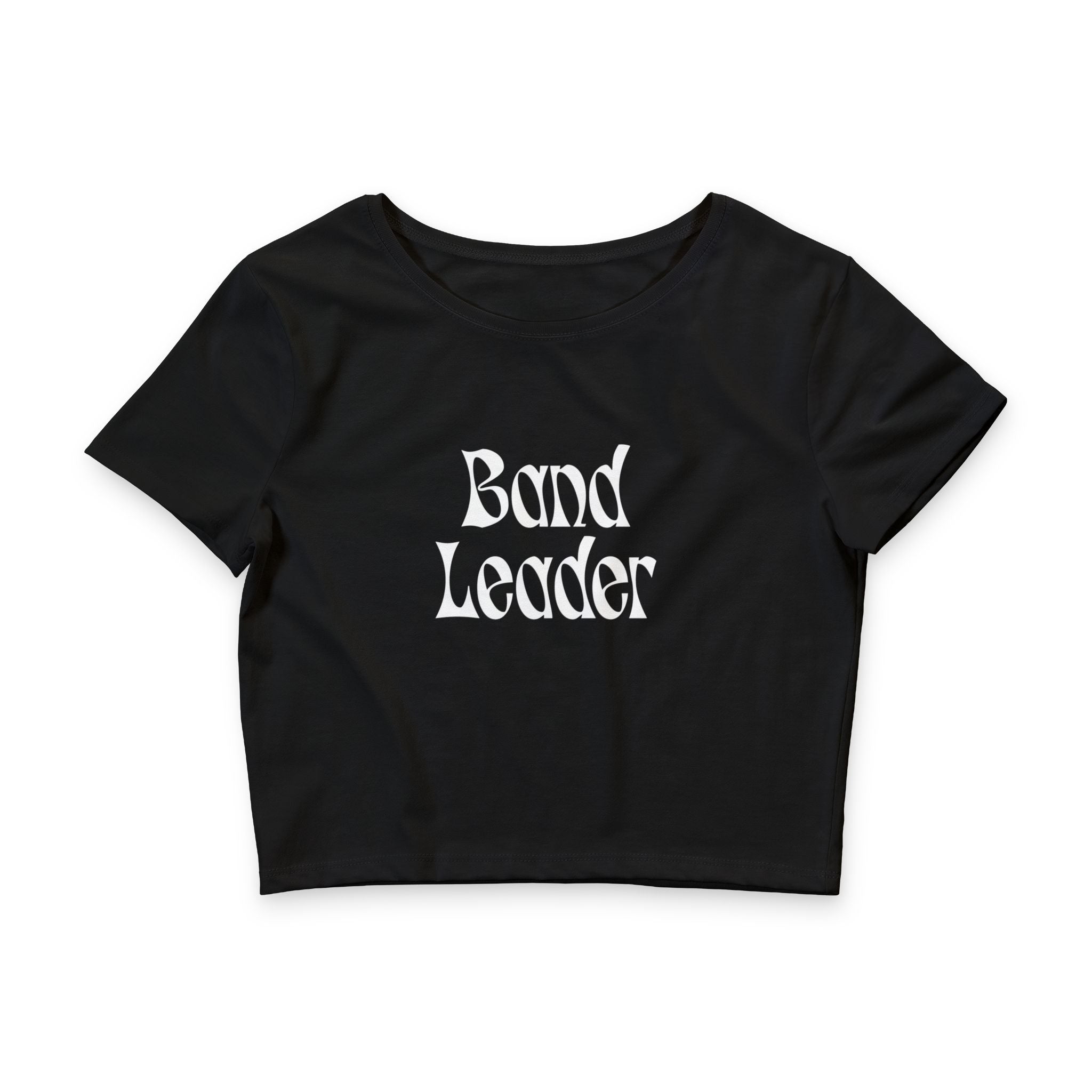 Band Leader Crop Tee — Retro Script Women's Band Shirt