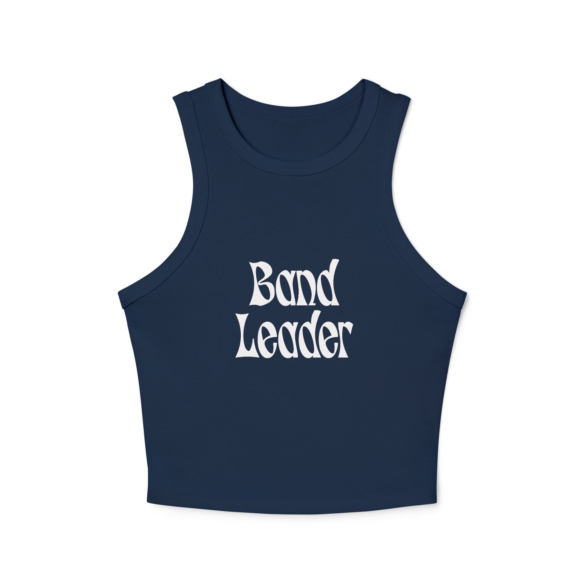 Band Leader Racer Tank Top — Women's Micro Rib Music Crop