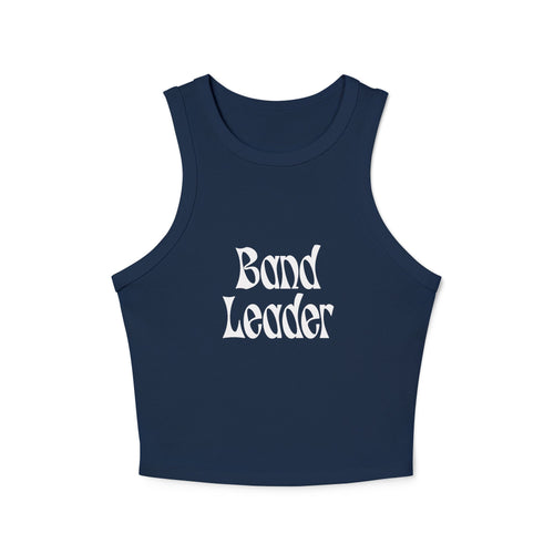 Band Leader Racer Tank Top — Women's Micro Rib Music Crop