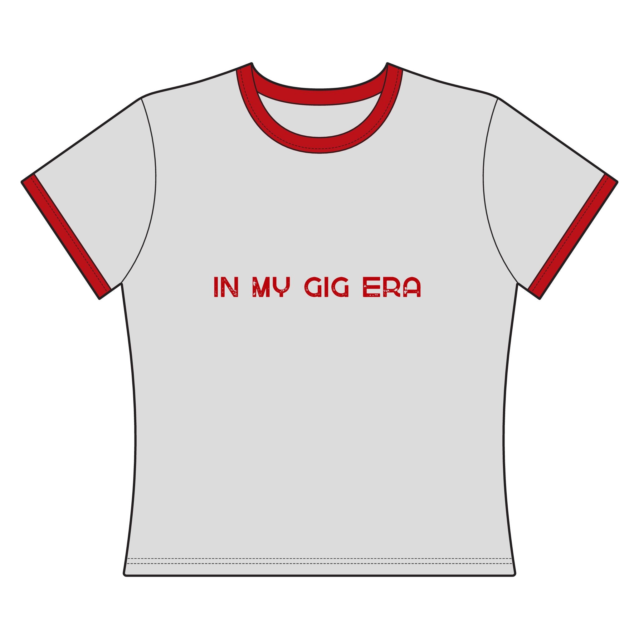 Women's Ringer Tee — "In My Gig Era" Retro Music Ringer Shirt