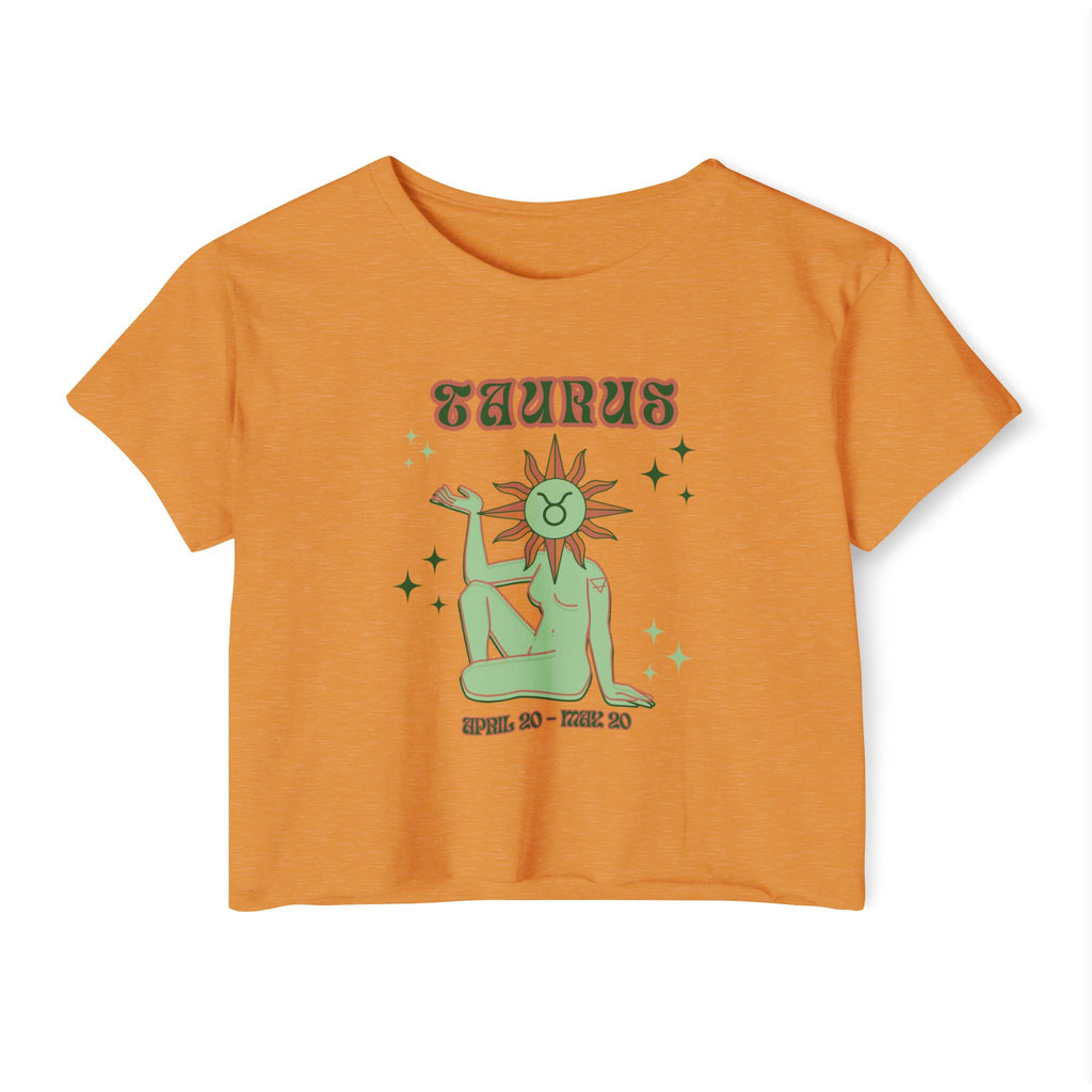 Taurus Zodiac Crop Top — Women's Festival Astrology Graphic Tee